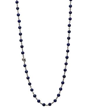 John Varvatos Collection Lapis Bead Sterling Silver Link Necklace, 24