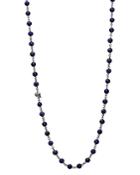 John Varvatos Collection Lapis Bead Sterling Silver Link Necklace, 24