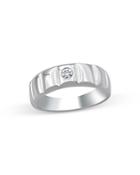 Bloomingdale's Men's Diamond Single Stone Band Ring In 14k White Gold, 0.10 Ct. T.w. - 100% Exclusive