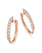 Bloomingdale's Diamond Milgrain Oval Hoop Earrings In 14k Rose Gold, 0.25 Ct. T.w. - 100% Exclusive
