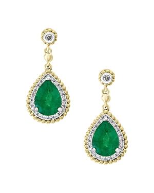 Bloomingdale's Emerald & Diamond Beaded Earrings In 14k White & Yellow Gold - 100% Exclusive