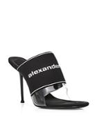 Alexander Wang Women's Sienna Logo Stretch High Heel Sandals