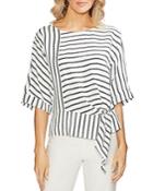 Vince Camuto Striped Side-tie Blouse