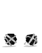 David Yurman Cable Wrap Earrings With Black Onyx And Diamonds, 10mm