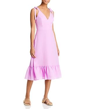 Aidan By Aidan Mattox Ruffled V Neck Midi Dress