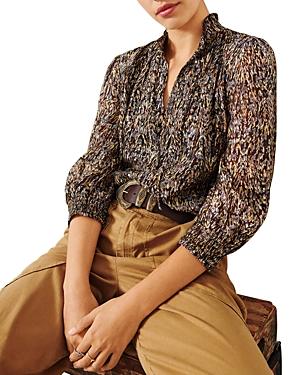 Ba & Sh Gallas Print Tie Neck Top