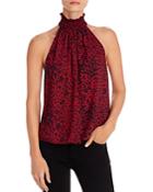 Red Haute Sleeveless Animal-print Top