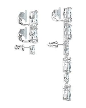 Swarovski Millenia Mismatched Triangle Ear Cuffs And Stud Earring