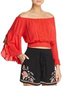 Band Of Gypsies Off-the-shoulder Lace-inset Top