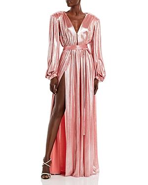 Bronx And Banco Zoe Metallic Lame Gown