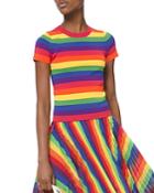 Michael Michael Kors Short-sleeve Rainbow Sweater