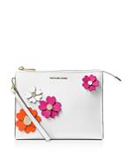 Michael Michael Kors Box Travel Floral Medium Leather Wristlet