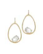 Ippolita 18k Yellow Gold Rock Candy Mother-of-pearl And Clear Quartz Doublet Drop Earrings