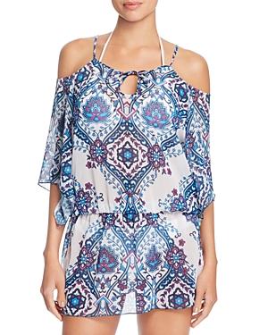 Becca By Rebecca Virtue Inspired Cold Shoulder Swim Cover Up Tunic