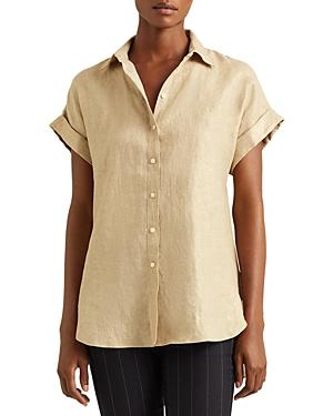 Lauren Ralph Lauren Metallic Linen Button Up Shirt