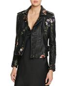 Blanknyc Studded Embroidered Faux Leather Motorcycle Jacket - 100% Bloomingdale's Exclusive