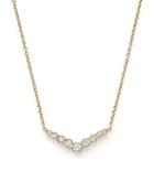 Zoe Chicco 14k Yellow Gold And Diamond Bezel-set V Necklace, 16-18