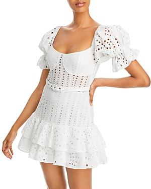 Charo Ruiz Ibiza Jean Eyelet Mini Dress