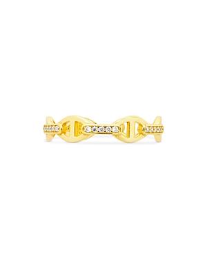 Sterling Forever 14k Gold Plated Sterling Silver Anchor Chain Link Ring