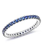 Bloomingdale's Blue Sapphire Eternity Stacking Band In 14k White Gold - 100% Exclusive