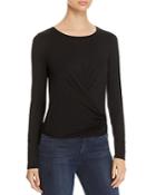 Three Dots Faux-wrap Jersey Tee