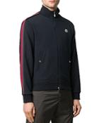Moncler Cotton Signature Stripe Regular Fit Full Zip Sweatshirt