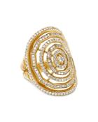 David Yurman Stax Statement Ring In 18k Yellow Gold With Full Pave Diamonds