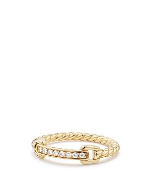 David Yurman Petite Pave Ring With Diamonds In 18k Gold