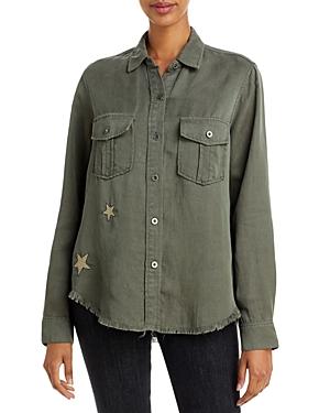 Rails Loren Raw Hem Star Embroidered Shirt