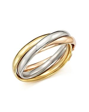 14k Tri-gold Rolling Band Ring
