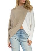 Elan Mock Neck Color Blocked Sweater