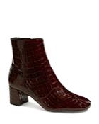 Karen Millen Women's Croc-embossed Patent Leather Booties
