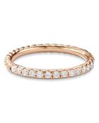 David Yurman Cable Pave Band Ring In 18k Rose Gold With Diamonds
