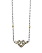 Lagos 18k Yellow Gold & Sterling Silver Beloved Heart Chain Pendant Necklace, 16-18