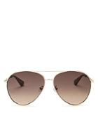 Kate Spade New York Women's Carolane Brow Bar Aviator Sunglasses, 61mm