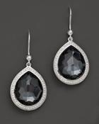 Ippolita Sterling Silver Stella Earrings In Hematite Doublet With Diamonds