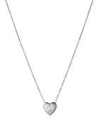 Links Of London Sterling Silver Diamond Essentials Pave Heart Necklace, 17.7