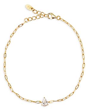 Argento Vivo Pear Shape Cubic Zirconia Link Bracelet In 14k Gold Plated Sterling Silver