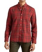 John Varvatos Star Usa Red Rum Plaid Slim Fit Button-down Shirt Button