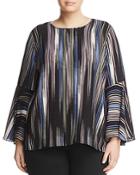 Vince Camuto Plus Stripe Bell Sleeve Top