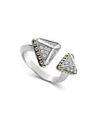 Lagos 18k Yellow Gold & Sterling Silver Ksl Luxe Diamond Asymmetrical Pyramid Cuff Ring
