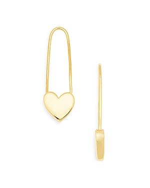 Argento Vivo Safety Pin Heart Earrings