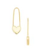 Argento Vivo Safety Pin Heart Earrings