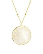 Argento Vivo Mother-of-pearl Circle Pendant Necklace, 22