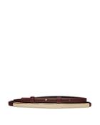 Reiss Broadway Curved Metal Bar Leather Belt