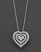 Diamond Heart Pendant Necklace In 14k White Gold, .25 Ct. T.w.