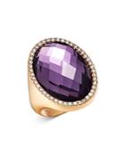 Roberto Coin 18k Rose Gold Amethyst Doublet Cocktail Ring With Diamonds