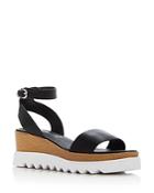 Sol Sana Women's Tray Leather Ankle Strap Platform Wedge Sandals