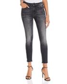 Mother The Looker Ankle Fray Skinny Jeans In Stargazing