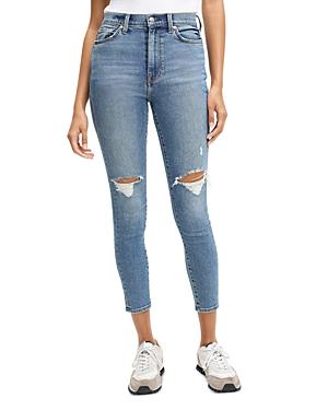 7 For All Mankind High Rise Ripped Skinny Ankle Jeans In Lvmusedes